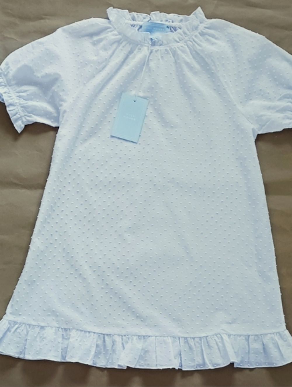 NWT Hill House Katherine Nap Dress White Semi Sheer Swiss Dot size Small